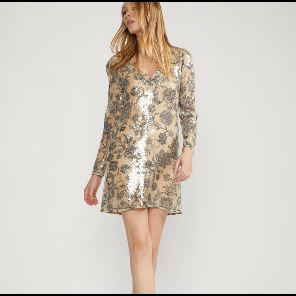 NWT Cynthia Rowley Print Gold Malia Shirt Dress 🌟